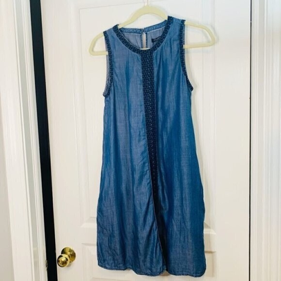 Max Jeans Bohemian Tencil Embroidered Sleeveless Casual Summer Lightweight Dress - Picture 2 of 11